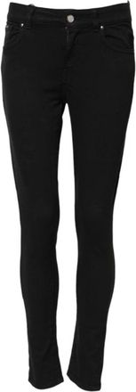 Dolce & Gabbana Skinny Fit Jeans, female, Black, 2XS, Black Cotton Skinny Denim Jeans with Zipper