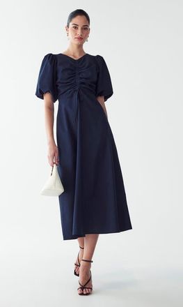 Willa Shelly Midi Dress in Navy Blue at Nordstrom, Size 6