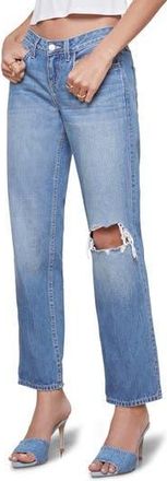 L'agence Nevia Ripped Straight Leg Jeans in Hilmar Destruct at Nordstrom Rack, Size 32