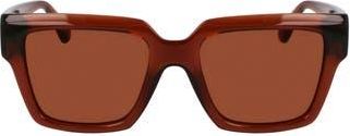 Ferragamo Gancini 54mm Rectangular Sunglasses in Transparent Brown at Nordstrom Rack
