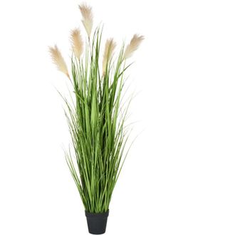 Beliani Beliani - Planta Artificial En Maceta Verde Negro Material Hojas De Pl&aacute;stico 130 Cm Interior Grass