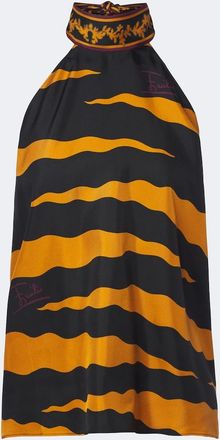 Pucci Top Fiamme de sarga de seda