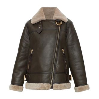 AllSaints Sola Sheepskin Coat - Jackets - Mujer - Marr&oacute;n - XS