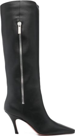 Amina Muaddi Stivali Mona con zip - Nero