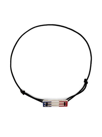 Le Gramme lacquered tricolor cord bracelet 2,5g - unisex - Sterling Silver/Fabric - One Size - Blue