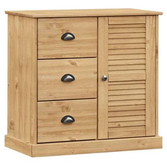 Berkfield Home Sideboard with Drawers VIGO 78x40x75 cm Solid Wood Pine in Brown | Size: 78 x 40 x 75 cm