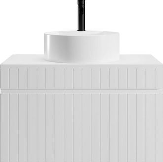 VENTE-UNIQUE.COM Mueble de ba&ntilde;o simple madera blanco