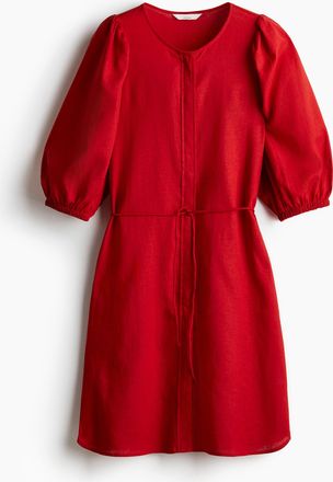 H&M Kleid aus Leinenmix - Red