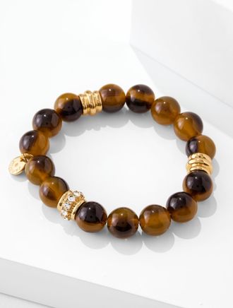 Talbots Bauble Bead Keepsake Stretch Bracelet - Tortoise Shell/Gold - 001 Talbots