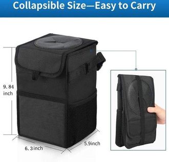 No Brand Papelera Para Coche - Organizador Para Asiento De Coche - Impermeable De 6 Litros - Papelera Port&aacute;til Para Veh&iacute;culo - A Prueba De Fugas Y Plegable - B