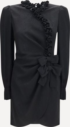 Alessandra Rich Silk jacquard mini Dress with ruffles Female 40