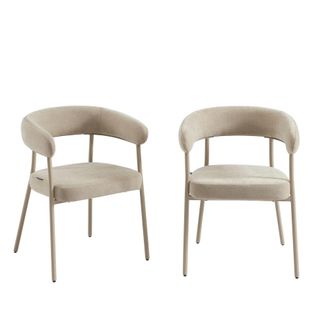 Pantone Lote de 2 sillas de tela con patas de metal gris topo