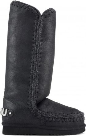 Mou Eskimo 40 Rhinestones Logo - Dames - Winterlaarzen - Zwart - 38 EU - Wol - Schoenen