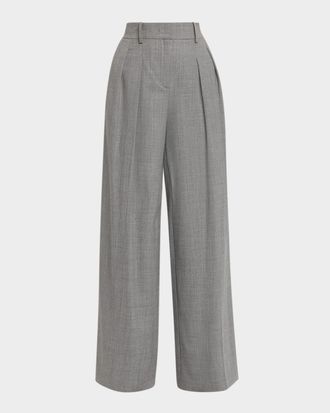 Michael Kors Pleated Wide-Leg Slouch Trousers