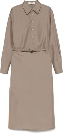 Fendi Natural Chemisier Midi Dress