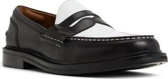 Aldo Buckley Penny Loafer in Black/White at Nordstrom, Size 10.5