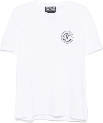 Versace Jeans Couture T-shirt met V-embleem - Wit