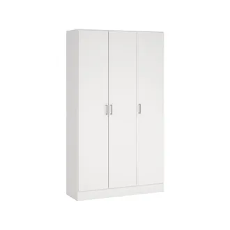Dmora Armadio Multiuso Grande Vado, 4 Ripiani, 3 Ante, 34.6x180h Cm Bianco