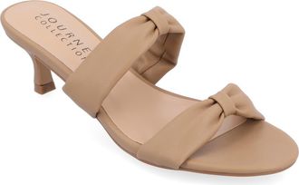 Journee Collection Dyllan Kitten Heel Sandal in Taupe at Nordstrom Rack, Size 7.5