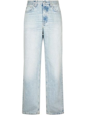 Haikure Light Wash Denim Trousers with Classic Five-Pocket Styling