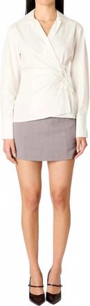 Nia Eliska Long Sleeve Shirt In White