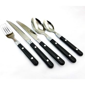 Gibson Home Casual Living 58 Piece Stainless Steel Flatware Set in Black at Nordstrom