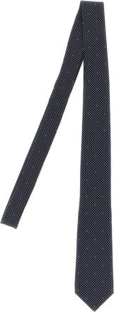 Saint Laurent Navy Blue Classic Printed Tie