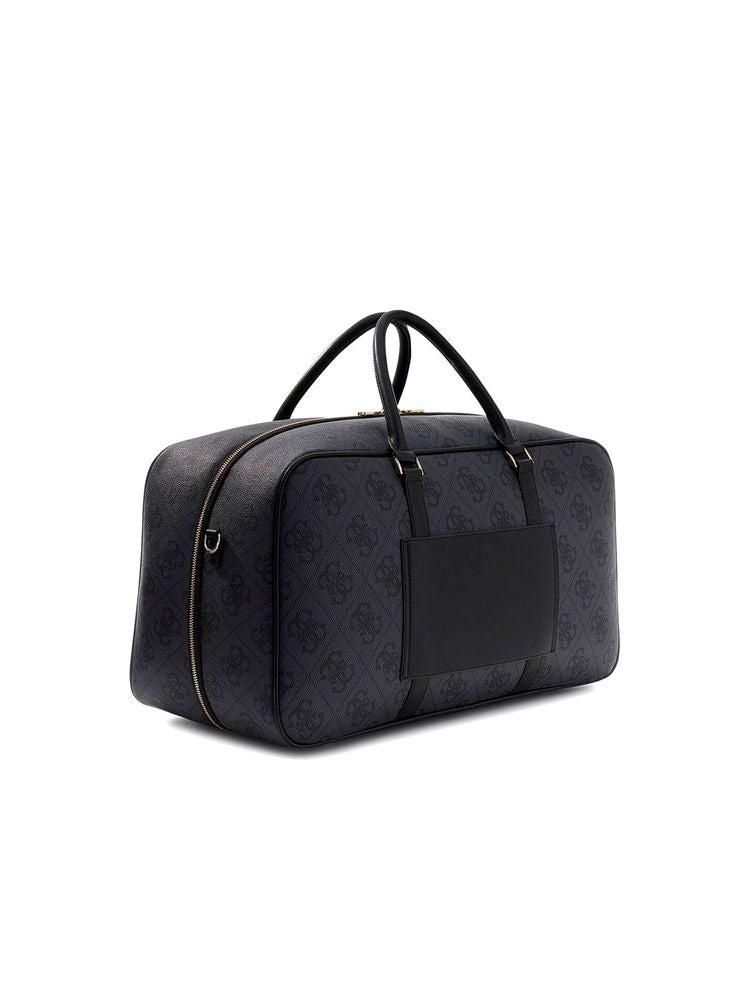 guess men's travel bag Latte Logo Keith Duffle the bag is lined with fabric with a side zipper netted pocket $7/mo - Finance GUESS Mens