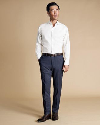 CHARLES TYRWHITT Ultimate Performance Suit Trousers - Steel Blue Size 30/38 by Charles Tyrwhitt