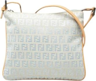 Fendi Pre-owned Canvas Crossbody Bag - Dames - Vintage Schoudertas - Beige - ONE Size - Leer - Vintage