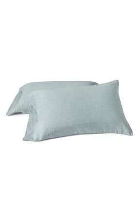 Coyuchi Relaxed Organic Linen Pillowcase in Pacific Blue Chambray at Nordstrom, Size Queen