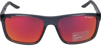 Nike Fire Zonnebril Donkergrijs/Polar Rood Flash - unisex - Zonnebrillen - Grijs - 58 MM - Accessoires