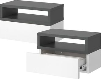 Vicco Mesilla De Noche Urbano, Antracita, 45 X 28 Cm Lote De 2