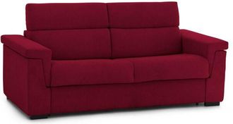 Dmora Sof&aacute; Cama 3 Plazas Zaira, Sof&aacute; Convertible Para Sal&oacute;n, Acolchado, Desenfundable, Calidad 100% Made In Italy, 225x95 H100 Cm, Rojo - Dmora