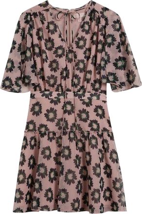 Ted Baker Damesjurk met bloemenprint, getailleerd en uitlopend (Roze)