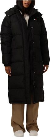 Tommy Jeans Alaska Long Puffer - Dames - Dons jassen - Zwart - L - Leer - Jassen