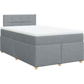 vidaXL Vidaxl - Cama Box Spring Con Colch&oacute;n Tela Gris Claro 120x190 Cm