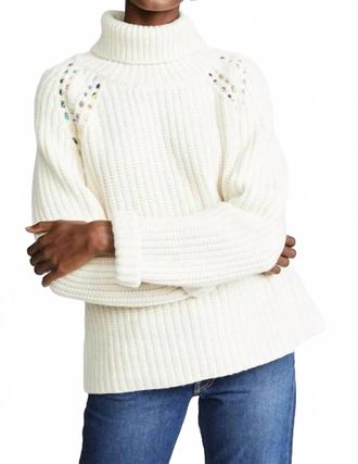 LA PRESTIC OUISTON Hemingway Turtleneck Sweater In Ecru
