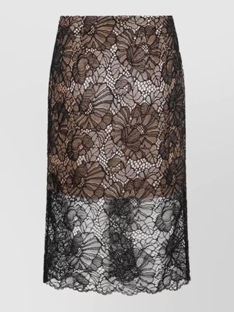 Rotate midi skirt floral lace sheer design