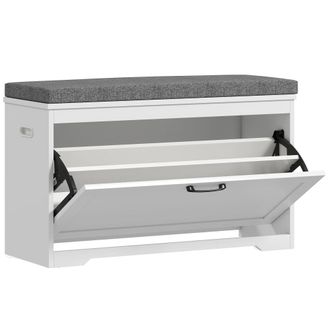 HOMCOM Banco zapatero 80x30x50 cm blanco