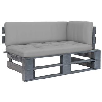 vidaXL Sof&aacute; De Jard&iacute;n Esquina De Palets Madera De Pino Impregnada Gris Vidaxl