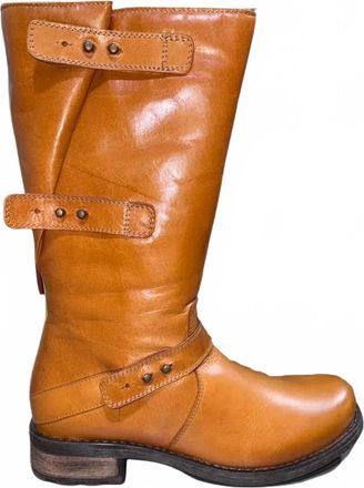 Eric Michael Womens Carlotta Motorcycle Boot In Tan