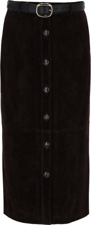 Self Portrait Selbstportr&auml;t-Midirock aus Wildleder