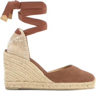 Castaner Carina Espadrille - Dames - Sleehakken - Bruin - 40 EU - Katoen - Schoenen