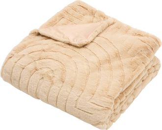Atmosphera Manta Arka De 180 X 230 Cm Con Efecto De Piel Sint&eacute;tica Beige - Atmosphera Cr&eacute;ateur DInt&eacute;rieur