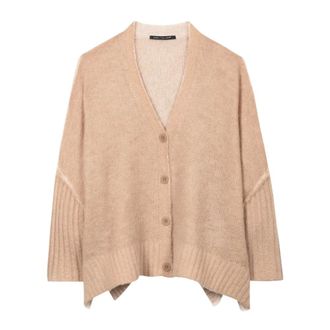 Luisa Cerano Truien & Vesten, Dames, Beige, XL, Wol, Cape Cardigan