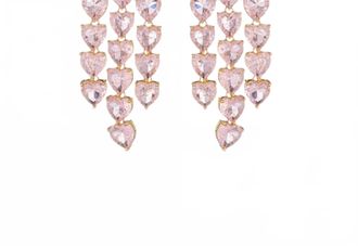 Eye Candy Los Angeles Womens Heart Drop Earrings In Pink