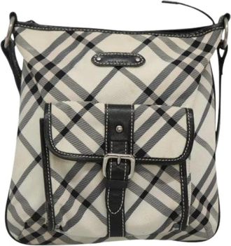 Burberry Pre-owned Cross Body Bags, female, White, Size: ONE SIZE Pre-owned Nylon Shoulder Bag