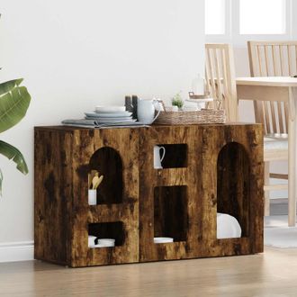 vidaXL Credenza Elst Rovere Fum&eacute; 100 X 35 X 59 Cm Legno Ingegnerizzato Vidaxl