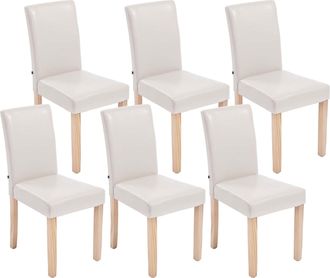 Clp Set De 6 Sillas De Comedor Ina En Polipiel Crema Natural
